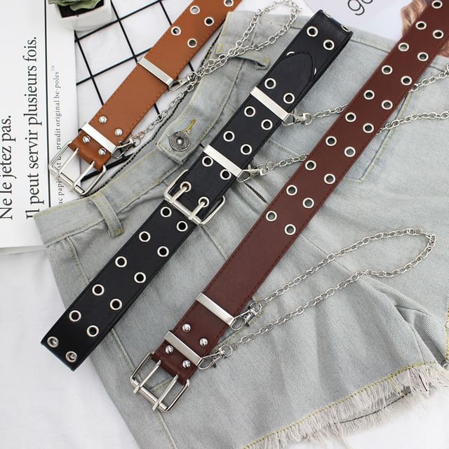 Kinoxslone-Faux Leather Belt