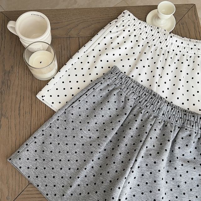 Glotto-Elastic Waist Dotted Sweatshorts