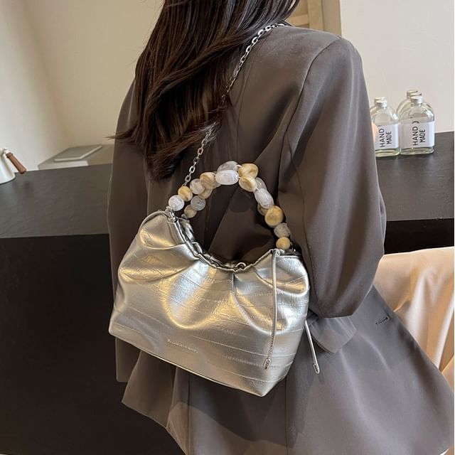 Skyglow-Beaded Handle Crossbody Bag