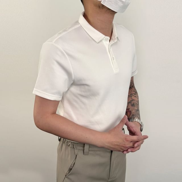 DragonRoad-Short-Sleeve Plain Polo Shirt