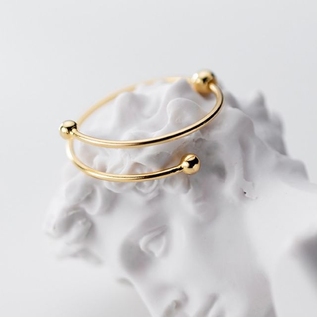 A-ROCH-925 Sterling Silver Bead Open Ring