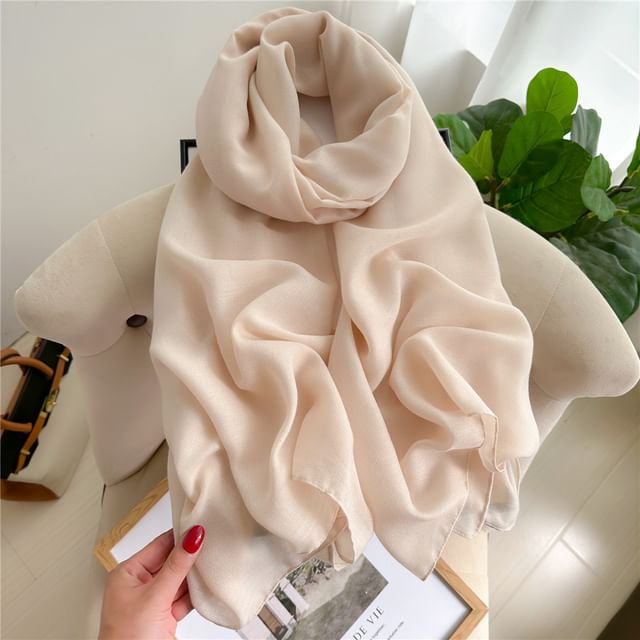 Frior-Plain Linen Cotton Scarf