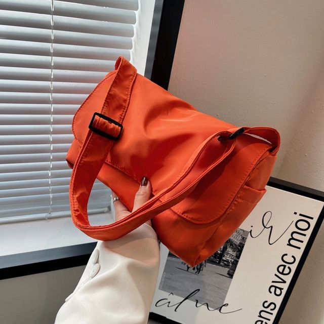 Bagbarbay Plain Nylon Messenger Bag YesStyle