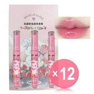 Gege Bear - Set of 3: Heart Shaped Lip Gloss (1-3) (x12) (Bulk Box)