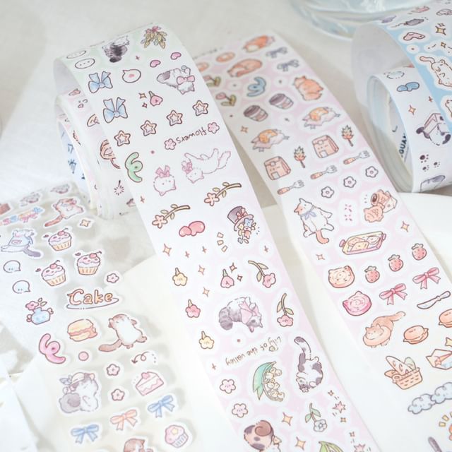 Jun-s Journal-Cinta adhesiva con diseño de gatos Varios diseños Set
