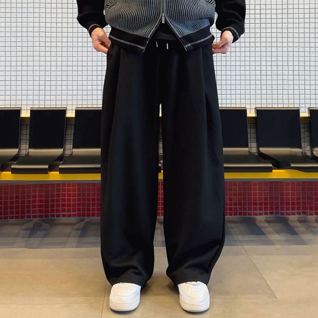 MRCYC-Mid Rise Plain Wide Leg Pants
