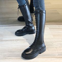 SouthBay Shoes - Platform Lace-Up Tall Boots SouthBay Shoes - Platform Lace-Up Tall Boots