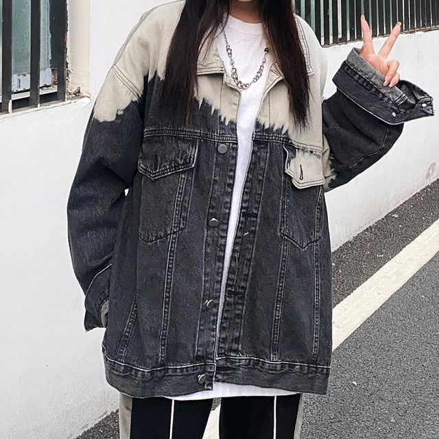 Giuliana - Two-Tone Denim Jacket | YesStyle