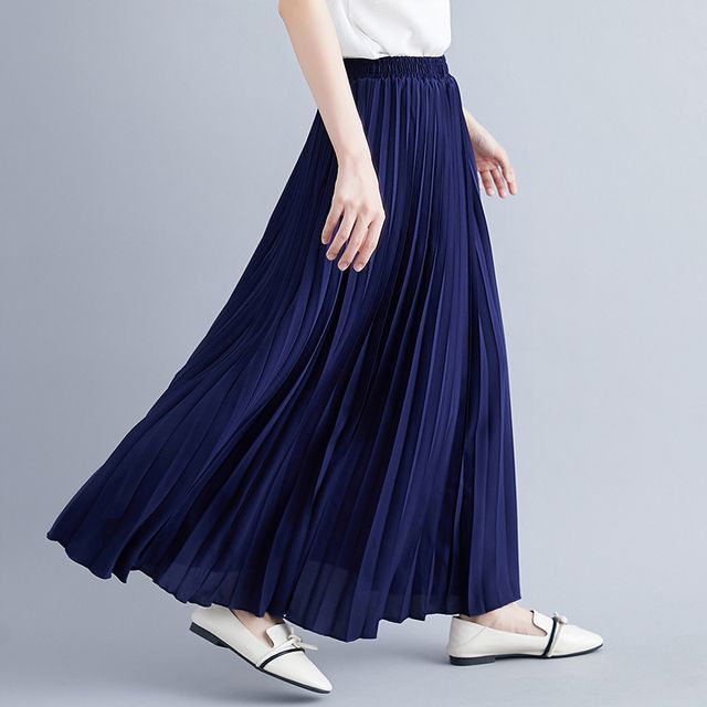 Lewwe-Pleated A-Line Skirt