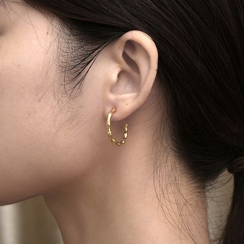 Stainless steel deals bamboo earrings