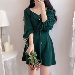 EFO - Vestido de corte evasé con cuello de corazón EFO - Vestido de corte evasé con cuello de corazón