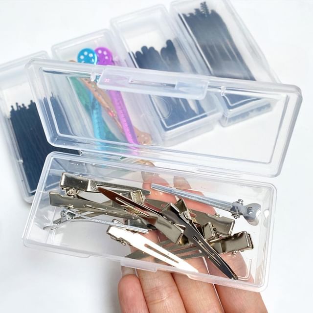 denivyse-Transparent Plastic Makeup Accessory Storage Box Set