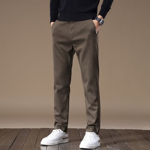 Grey Mid Rise Tapered Pants
