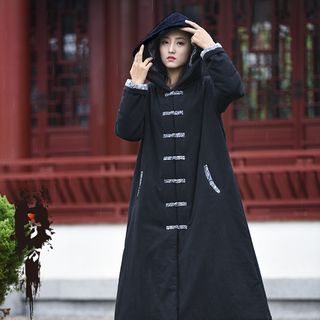 Lewwe-Hooded Padded Long Coat