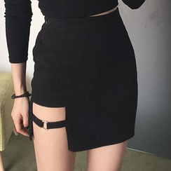 Frigga - Asymmetric Hem Mini Skirt