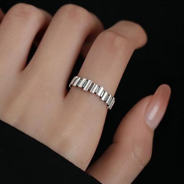 Parskletie-Textured Sterling Silver Open Ring