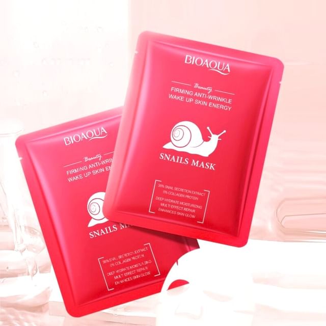 BIOAQUA-Firming Anti-wrinkle Snails Mask - Máscara Facial Firmadora Antirrugas com Mucina de Caracol-1 Unid