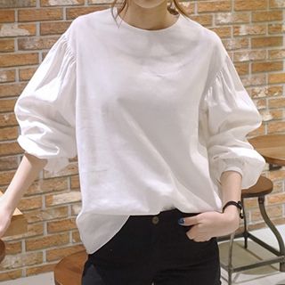 ISSOL-Balloon-Sleeve Blouse