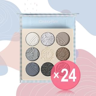 CHEERFLOR - Farley Garden Magic Circle Embossed Eyeshadow - CFR971 Haze Blue (x24) (Bulk Box)