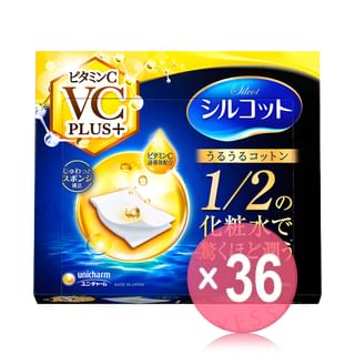 Unicharm - Silcot Sponge Touch Moisturizing Vitamin C Plus+ Cotton Pad (x36) (Bulk Box)