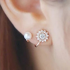 maxine - Rhinestone Flower Earrings