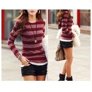 Dowisi - Long-Sleeve Striped T-Shirt