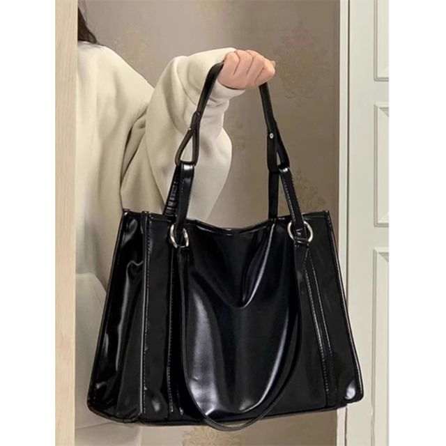 Basaran-Faux Leather Tote Bag