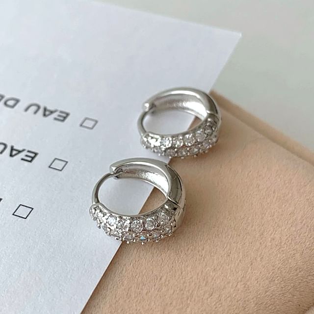 SeoulMall-Rhinestone Earrings