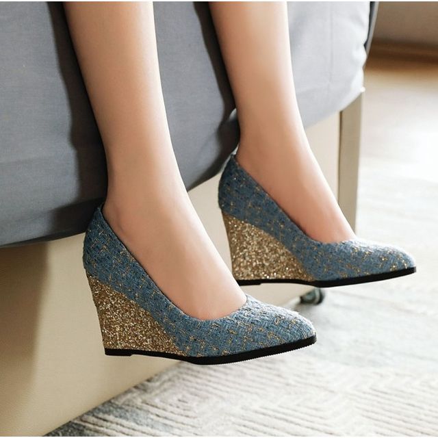 Freesia-Wedge-Heel Tweed Pumps