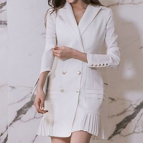 Double-Breasted Mermaid Sheath Coatdress