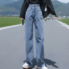 Tonni's - High-Waist Double Button Jeans