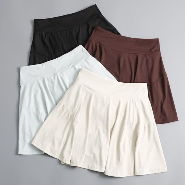Runyz-High Waist Plain Tennis Skort