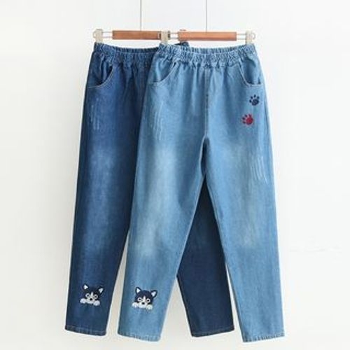 TOJI - Dog Embroidery Straight Leg Jeans | YesStyle