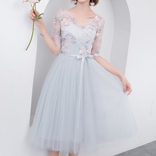 Elbow Sleeve Bridesmaid Dresses