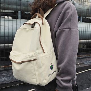 embroidered canvas backpack