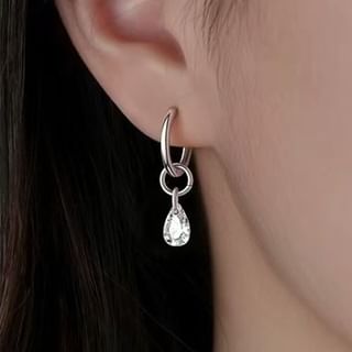 Parskletie-925 Sterling Silver Rhinestone Drop Earring