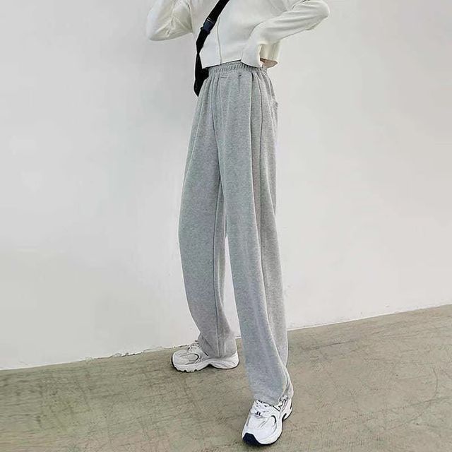 Everose-High Waist Plain Drawstring Cropped Harem Pants