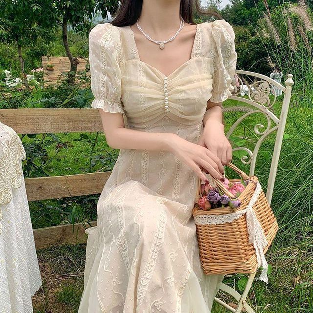Fayununa - Short-Sleeve V-Neck Plain Lace A-Line Dress (Various Designs) | YesStyle Fayununa - Short-Sleeve V-Neck Plain Lace A-Line Dress (Various Designs) | YesStyle