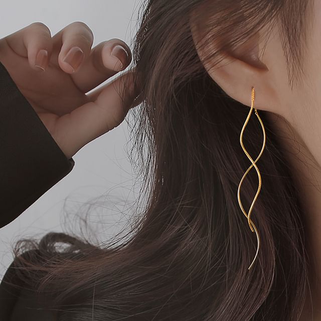 Seirios-Swirl Alloy Threader Earring