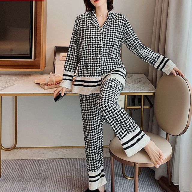 Voomer - Pajama Set: Houndstooth Shirt 