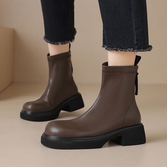 Megan-Platform Zip Short Boots