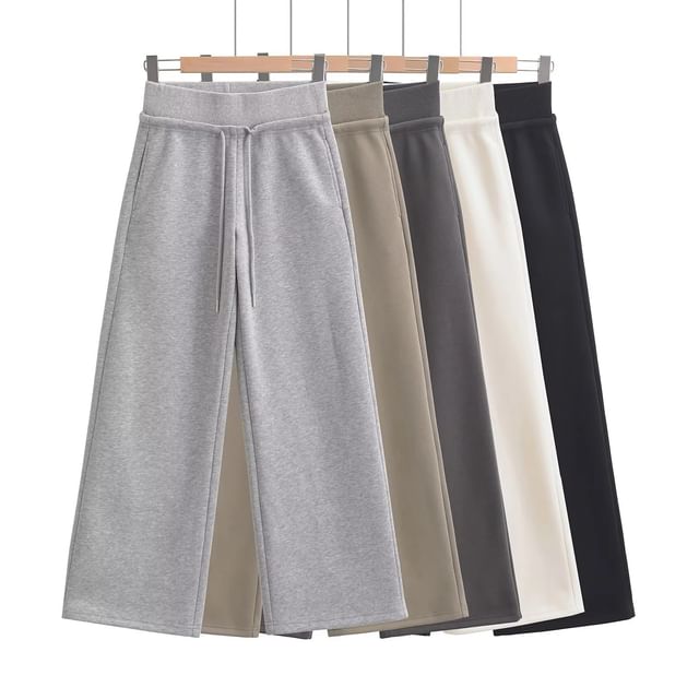 Asiris-Drawstring High Rise Wide Leg Sweatpants