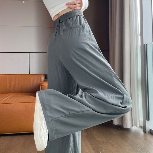 High Rise Plain Wide Leg Suit Pants (Various Designs)