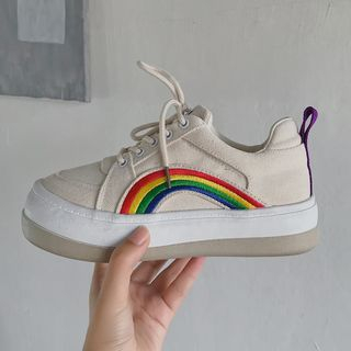 SouthBay Shoes Rainbow-Print Platform 