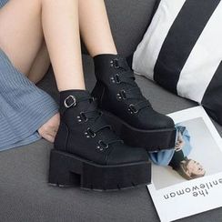 Anran - Platform Lace-Up Short Boots Anran - Platform Lace-Up Short Boots