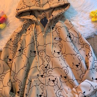 BAPE CUT AND SEWN MILO MONOGRAM ZIP HOODIE