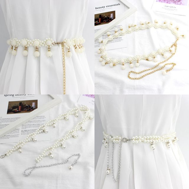 Kinoxslone-Beaded Waist Chain Belt