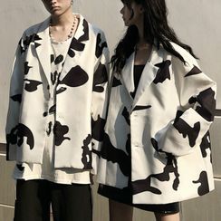 LINSI - Single-Breasted Cow Print Blazer LINSI - Single-Breasted Cow Print Blazer