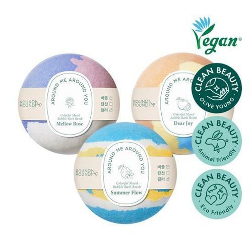 ROUND A'ROUND - Colorful Mood Bubble Bath Bomb - 3 Types