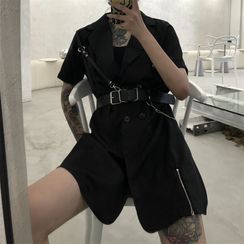 Sophia - 雙扣翻領直身連衣裙 Sophia - 雙扣翻領直身連衣裙